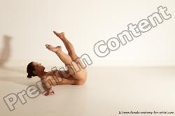 Nude Gymnastic poses Woman White Moving poses Athletic medium brown Dynamic poses Pinup